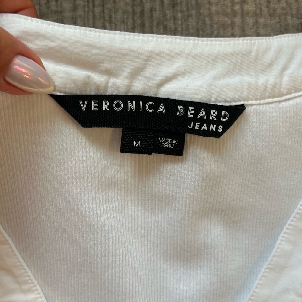 Veronica Beard Adrianna Top White Pima cotton ❤️‍🔥Med - Picture 10 of 16